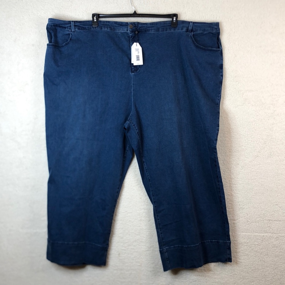 NWT Universal Standard Womens Carrie High Rise Wide Leg Blue Denim Jeans 4XL